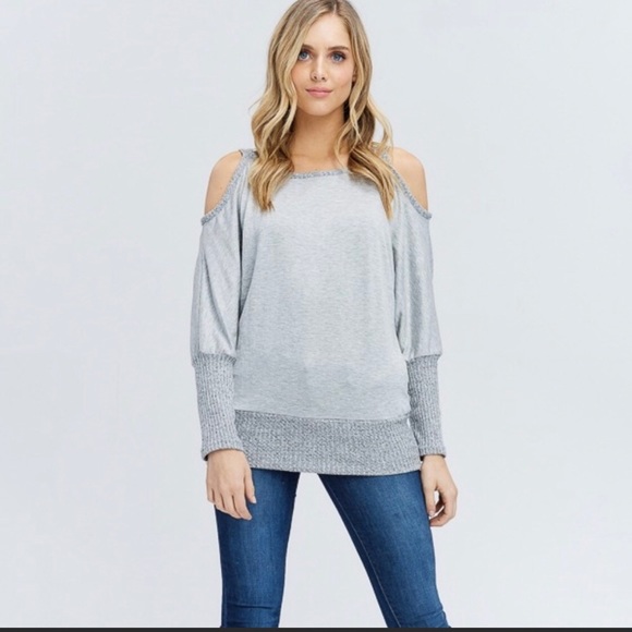 Tops - Kardine Cold Shoulder Knit Top